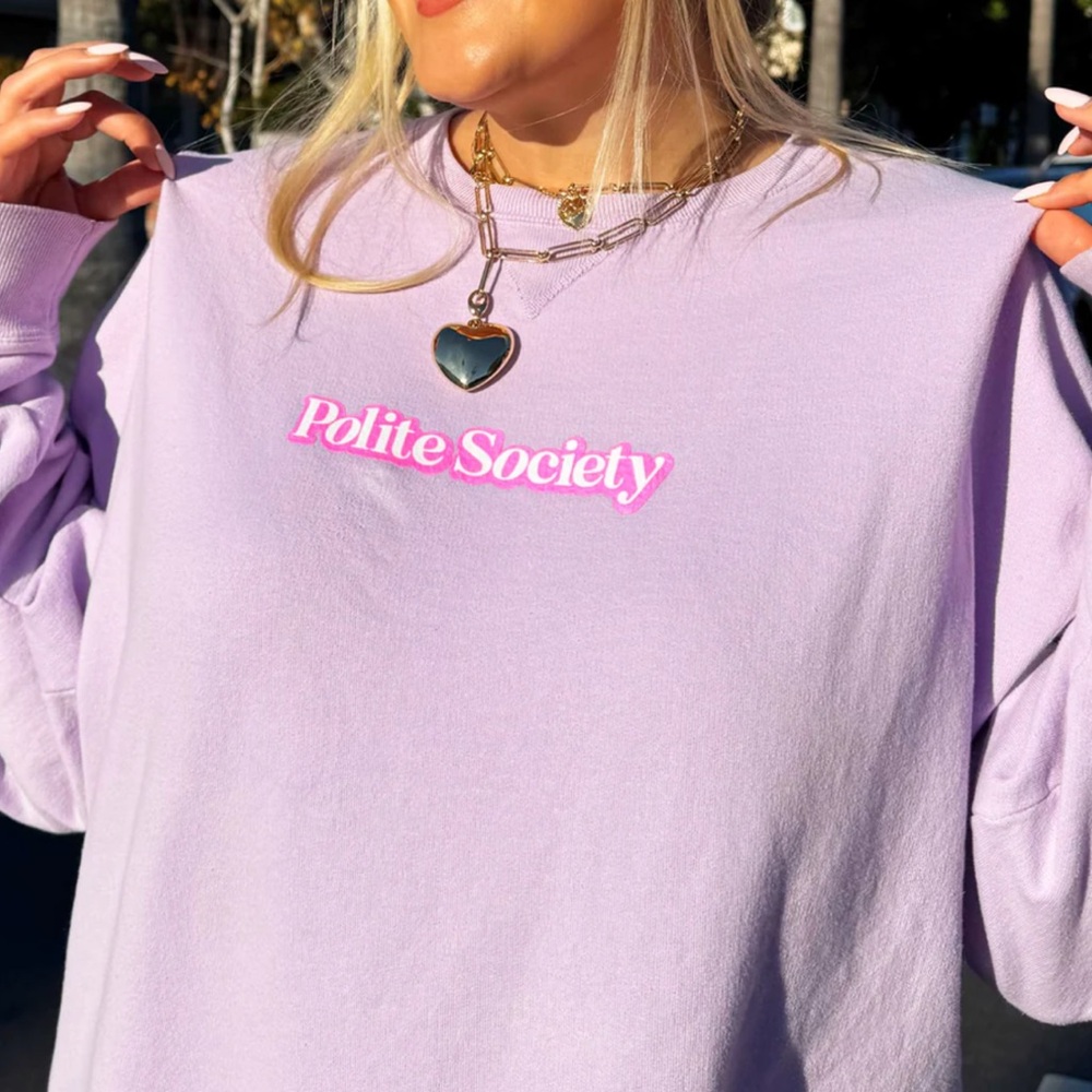 Polite Society x Ulta Purple All In The Name Team Sweatshirt Crewneck Top Medium